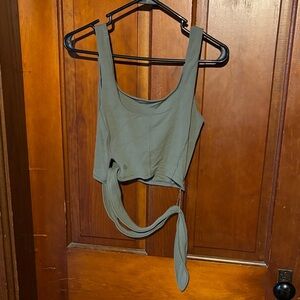 Lululemon Athletica Olive Crop Top with Tie